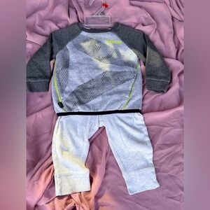 Set Reebok Gray and Neon Yellow Baby Sweatshirt